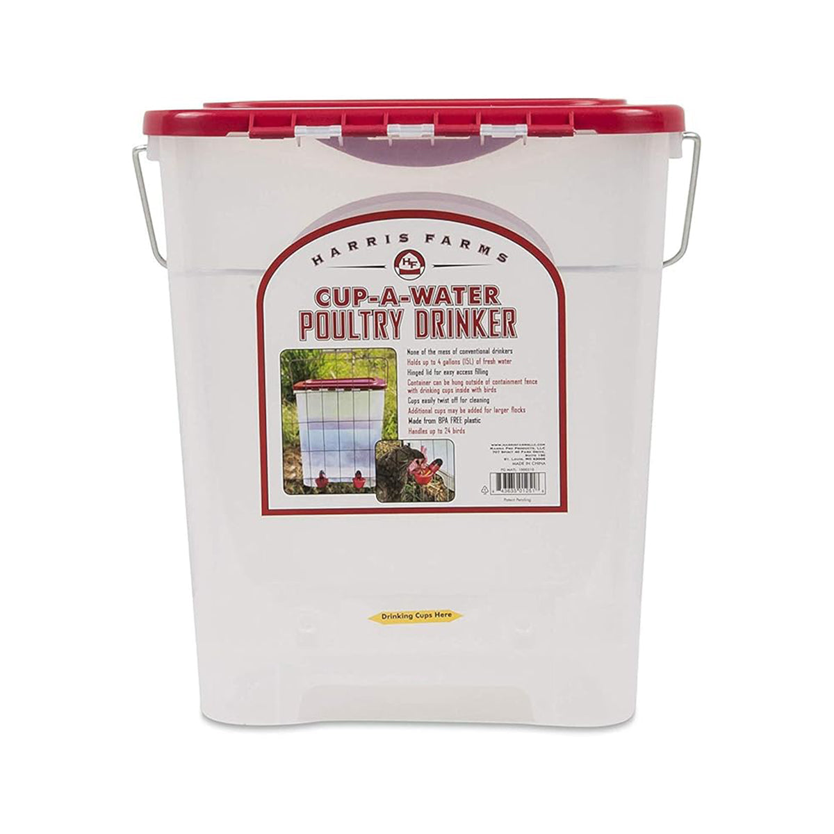 Cup-A-Water Poultry Drinker, 4 Gallon