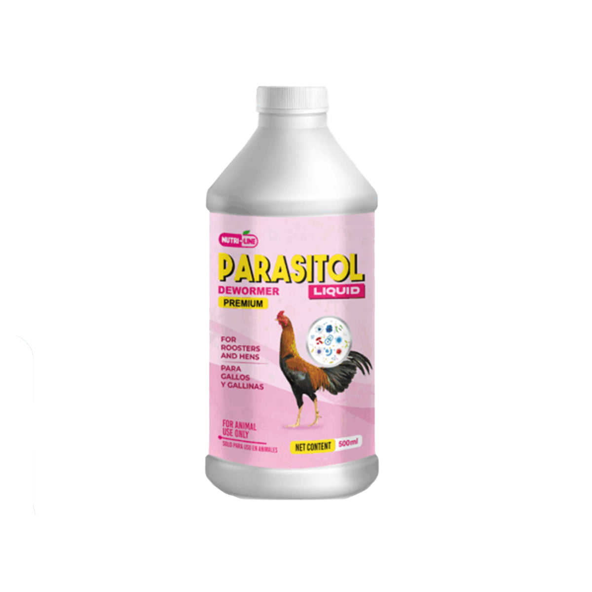Parasitol Liquid 500ml desparacitante para gallos y gallinas. Dewormer for roosters and hens.