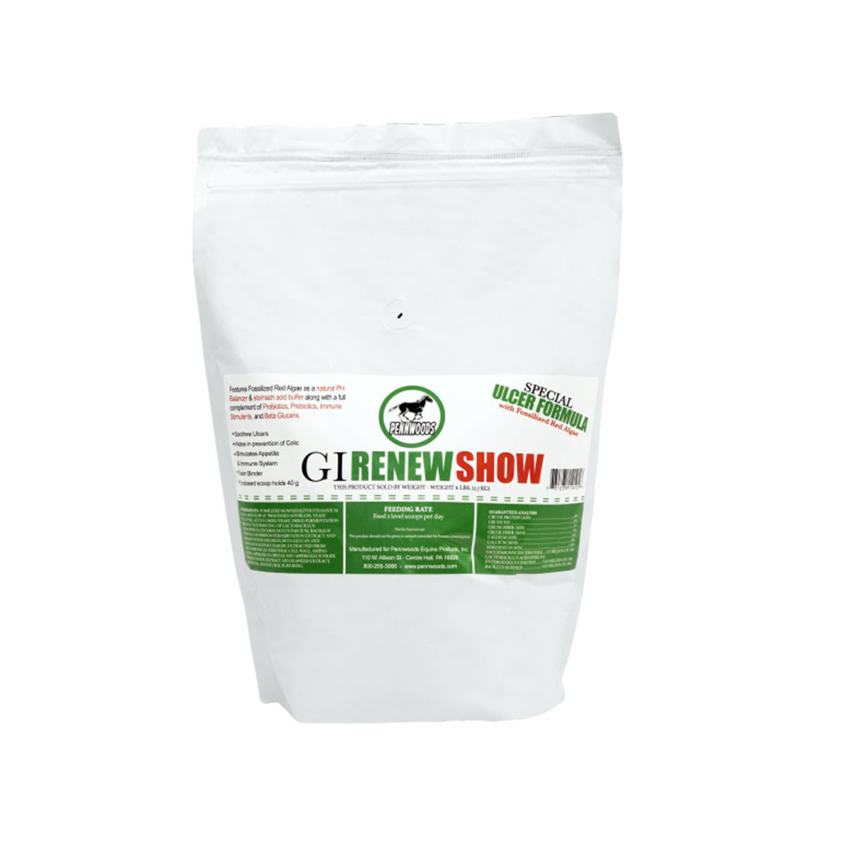 GI Renew SHOW es un suplemento premium formulado especialmente para caballos con úlceras y problemas digestivos. Combina la reconocida base de pro/prebióticos, enzimas digestivas y estimulantes inmunológicos orgánicos de GI Renew con un potente balanceador de pH a base de Alga Roja Fosilizada, rica en minerales traza esenciales.
