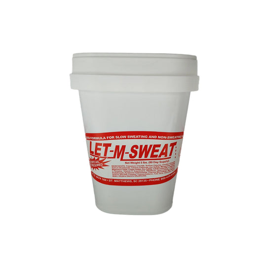 El suplemento LET-M-SWEAT proporciona una combinación específica de nutrientes e ingredientes que ayudan a su caballo a combatir la anhidrosis (falta de sudoración).