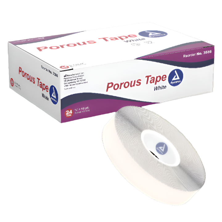 DYNAREX POROUS TAPE 1/2" - 10YDS CAJA (24 ROLLOS) (TAPE PARA GALLOS)