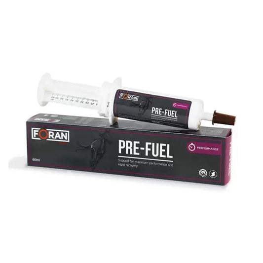 PRE-FUEL es un suplemento energético diseñado para caballos atletas que necesitan un impulso nutricional antes del ejercicio o la competición. 