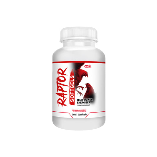 Raptor 50 Softgels – Energizador de Alta Potencia para Gallos