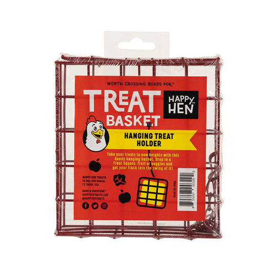 Lleva tus golosinas a otro nivel con esta práctica cesta colgante. ¡Coloca un cuadrado de golosinas, frutas o verduras y anima a tu bandada a disfrutar! 