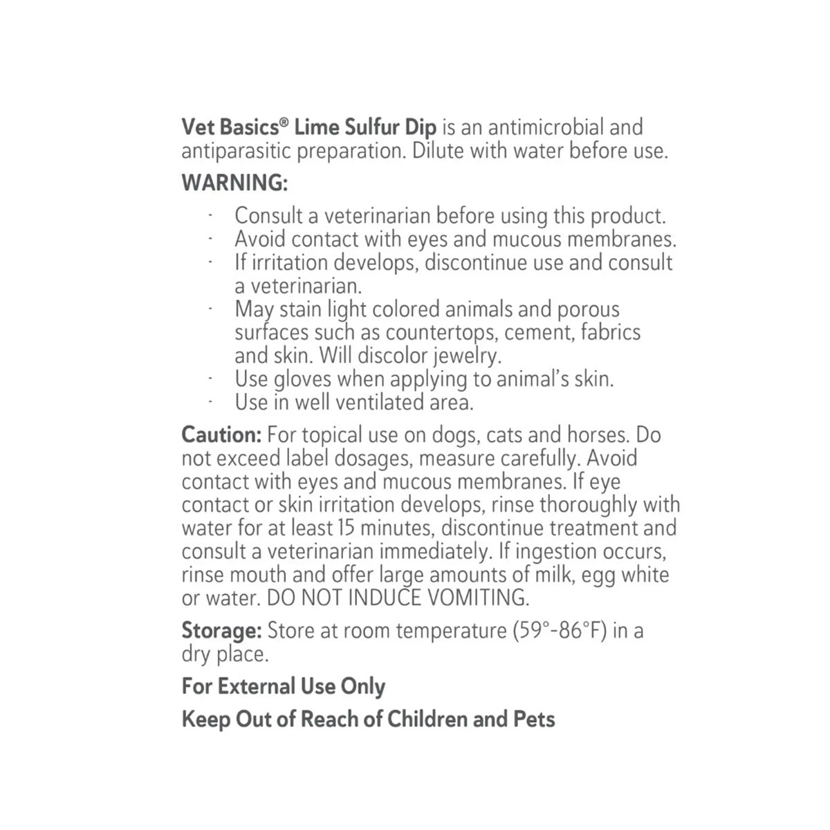 Vet Basics® Lime Sulfur Dip – Tratamiento Antimicrobiano y Antiparasitario para la Piel