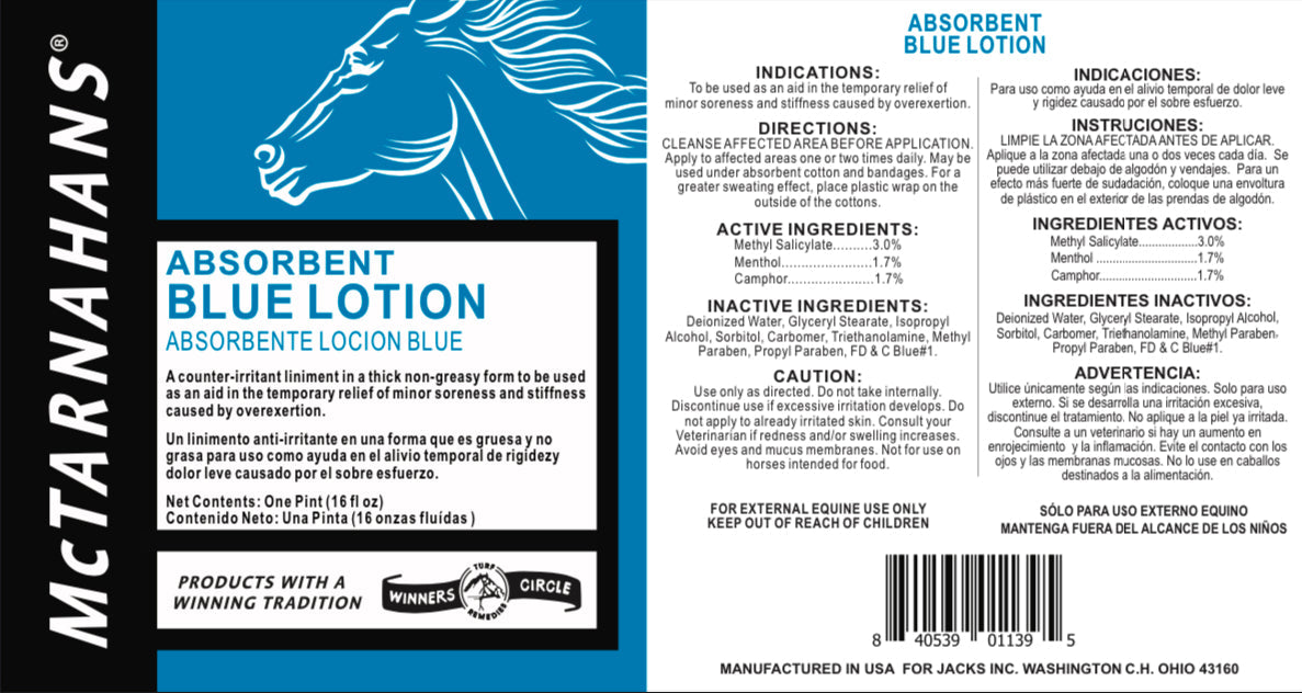 McTarnahans® Absorbent Blue Lotion